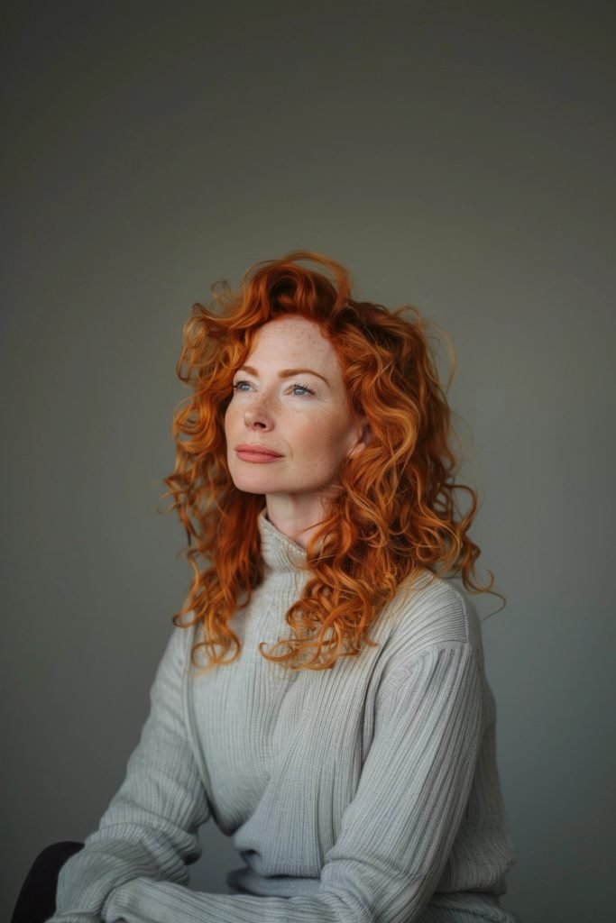 Voluminous Curls hairstyles 50 year old women