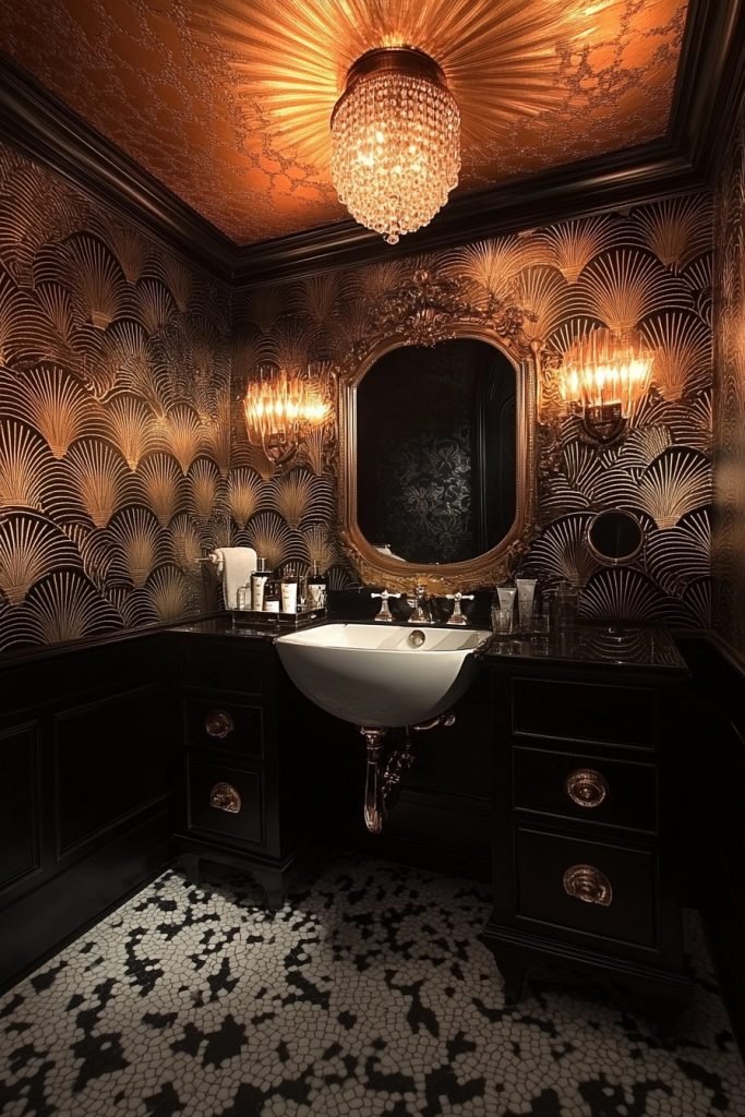 1920s Glam Powder Room