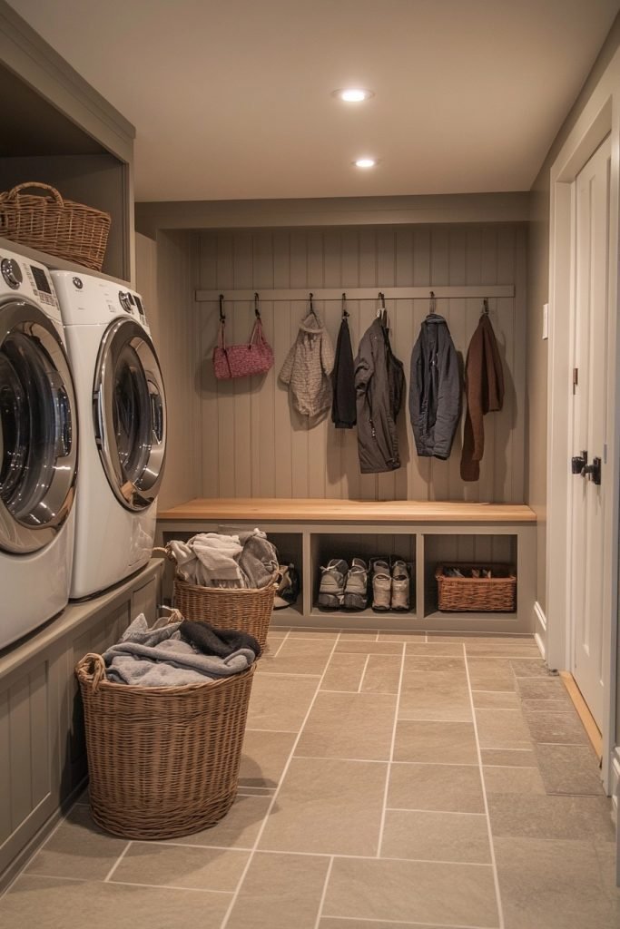 Basement Laundry and Mudroom Combo