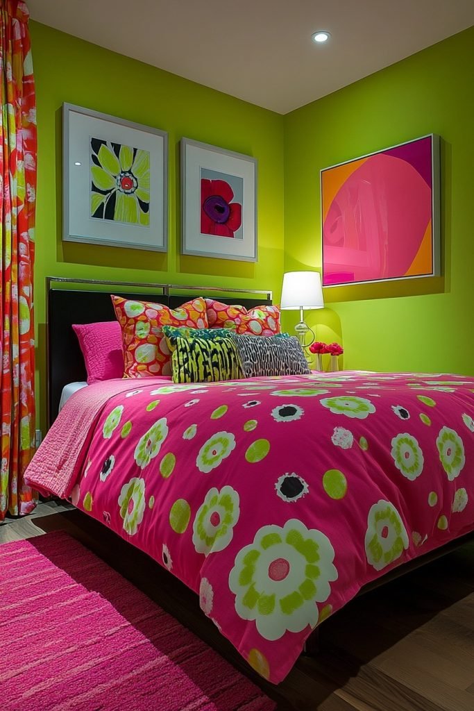 Bright Chartreuse and Cherry Sanctuary