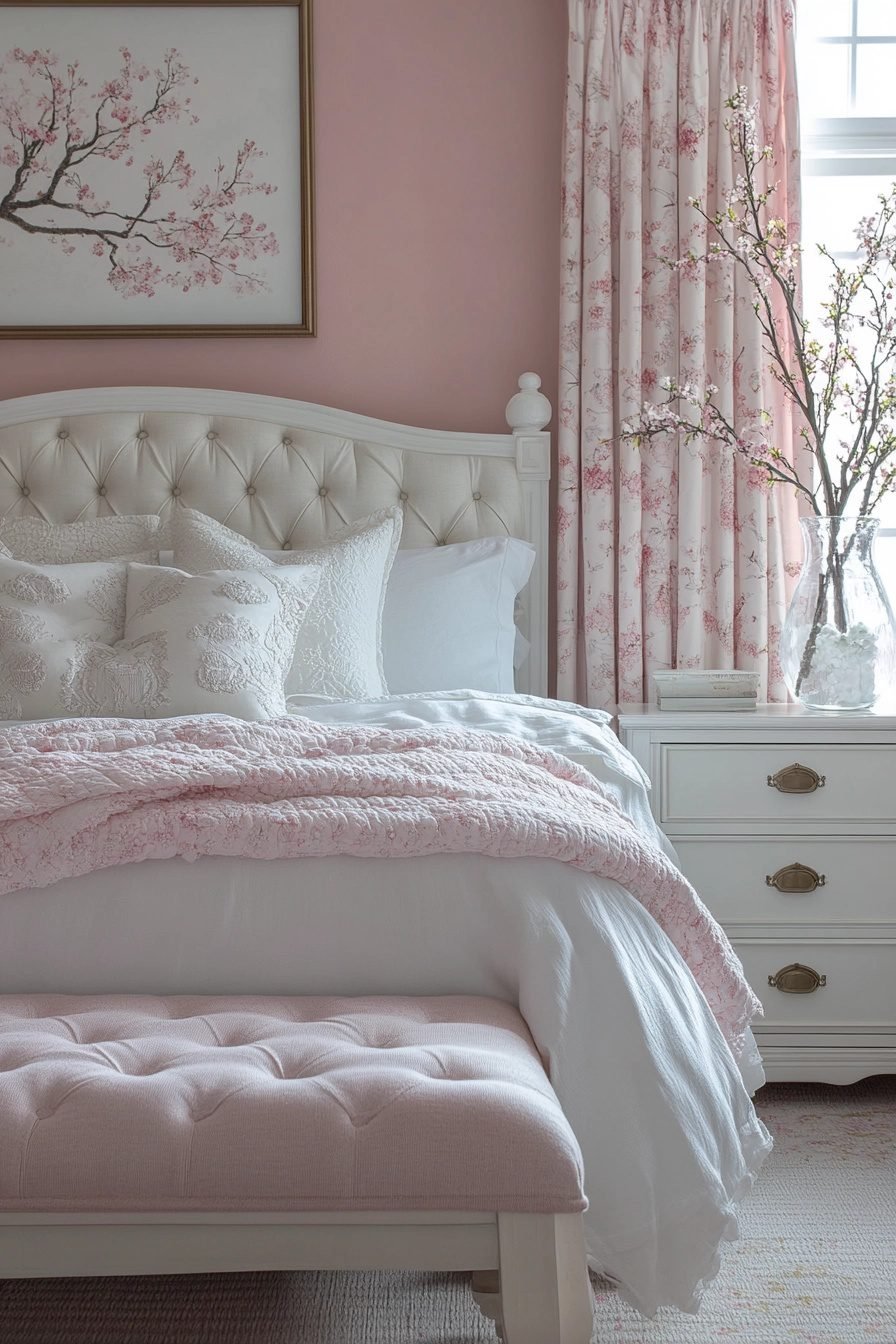 29 Pink And White Bedroom Ideas For A Soft And Elegant Look - Courtneys ...