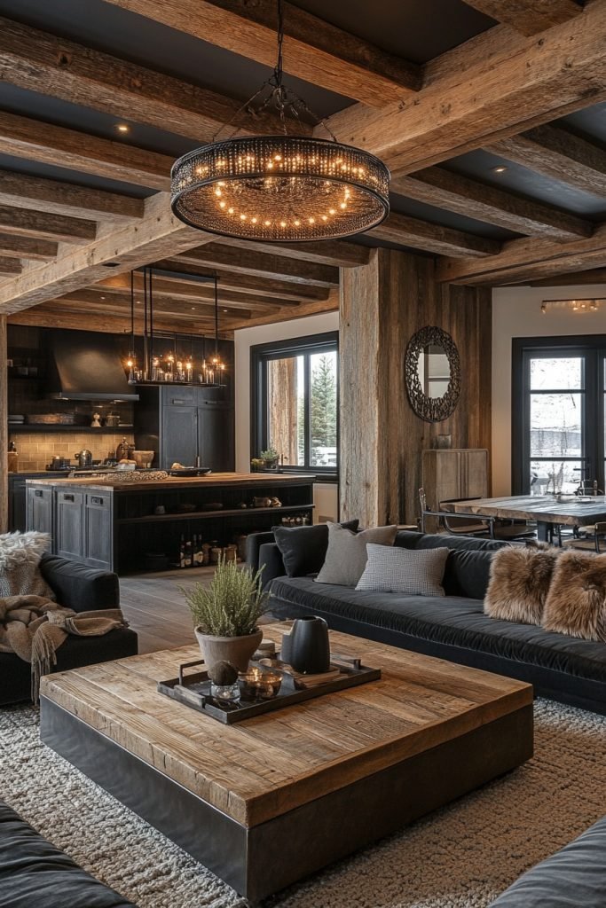 Chic Industrial Timber Living Room