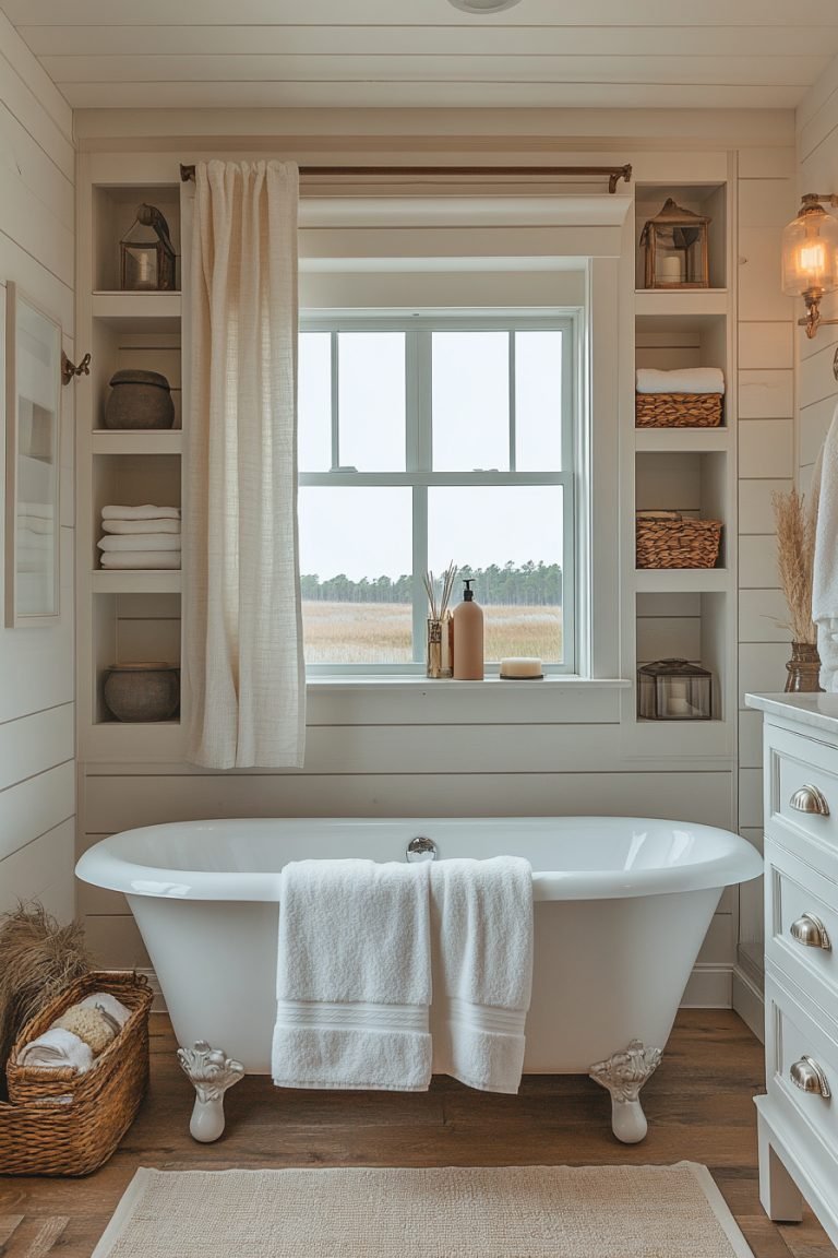 29 Coastal Farmhouse Bathroom Ideas To Create A Serene Oasis