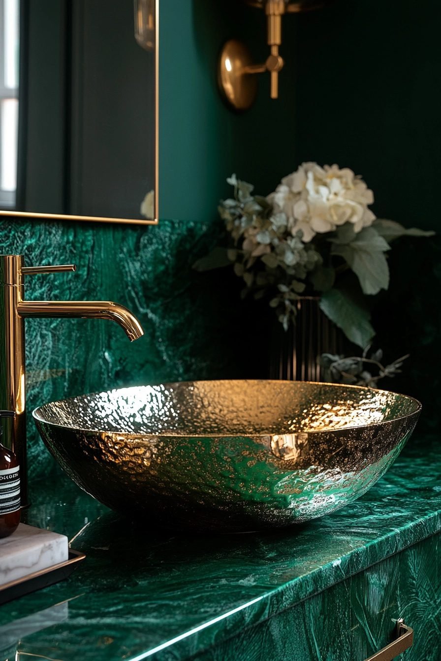 29 Emerald Green And Gold Bathroom Ideas For A Luxurious Space - Courtneys World