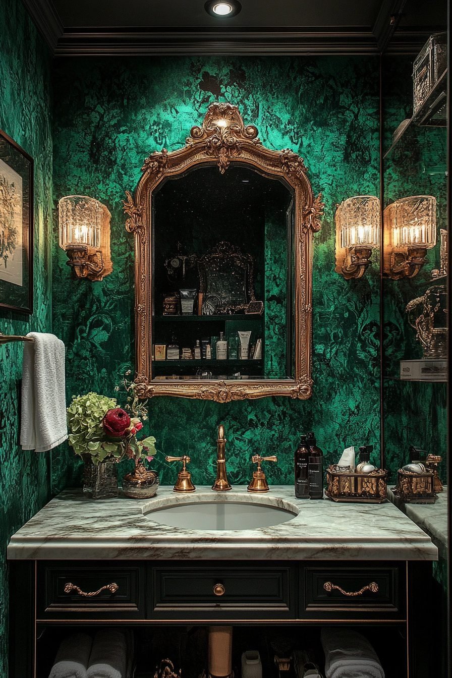 29 Emerald Green And Gold Bathroom Ideas For A Luxurious Space
