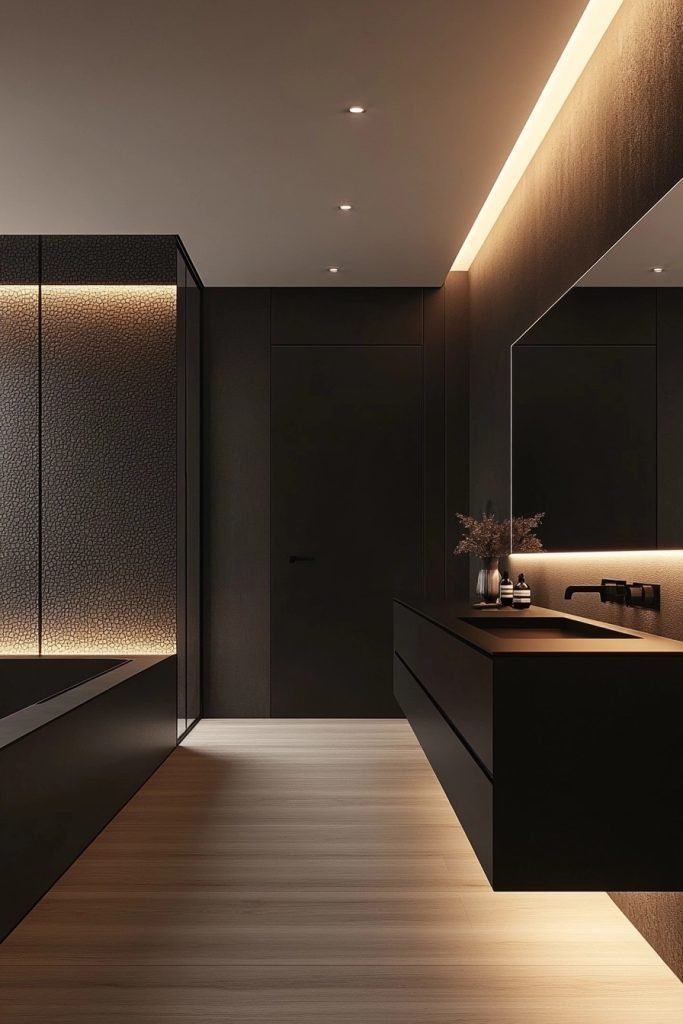 High-Contrast Minimalistic Bathroom