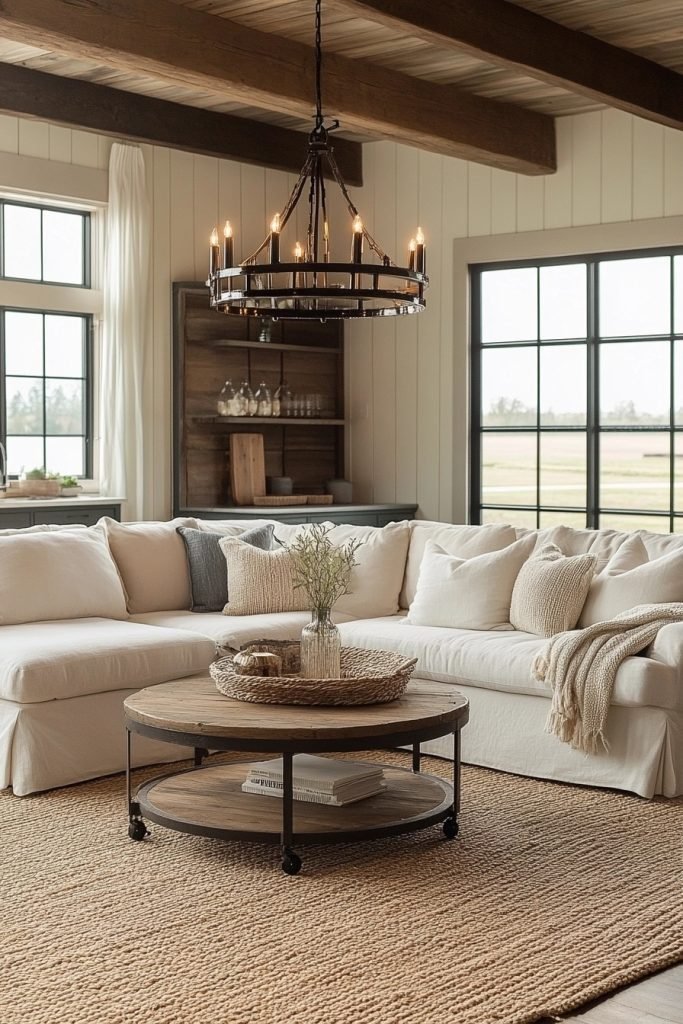 Metal Accents Farmhouse Living Area