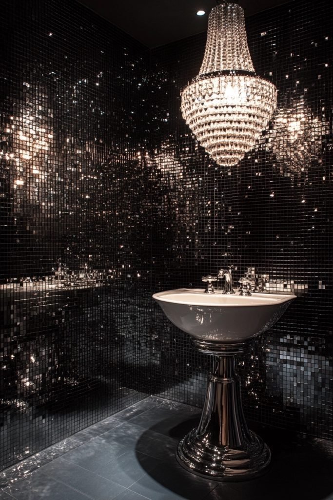 Mirror Mosaic Powder Room