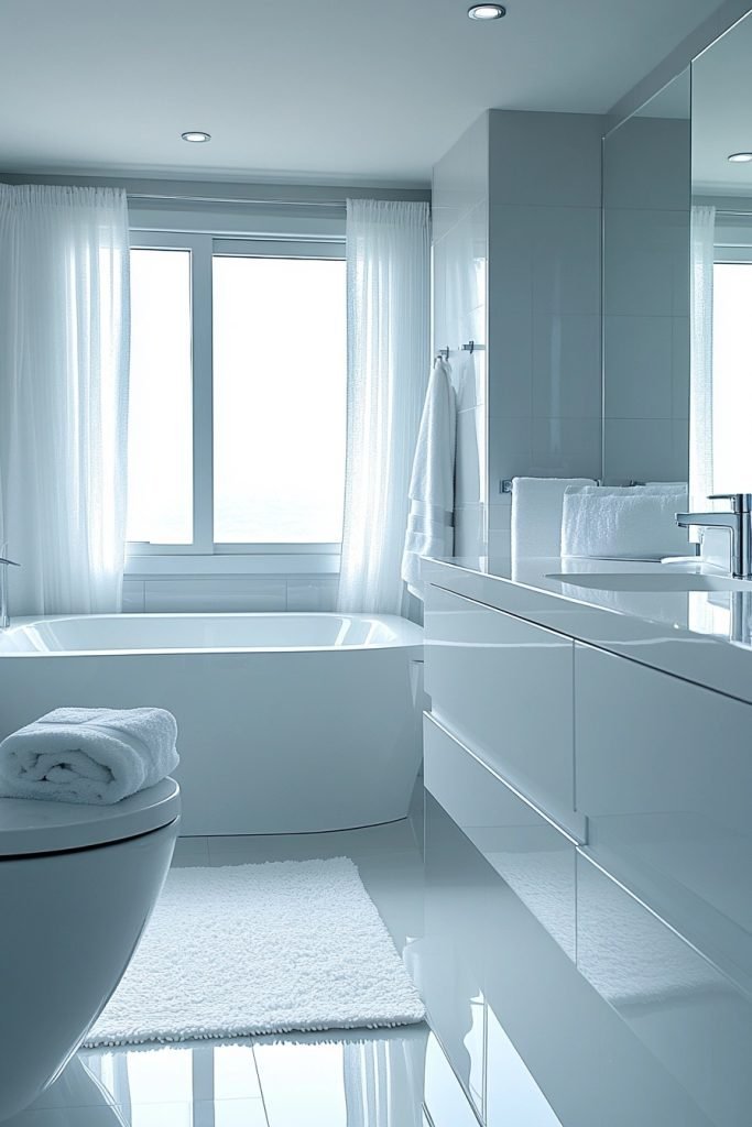 Reflective Minimalistic Bathroom