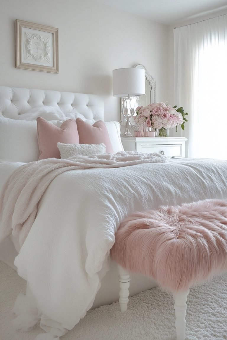 29 Pink And White Bedroom Ideas For A Soft And Elegant Look - Courtneys World