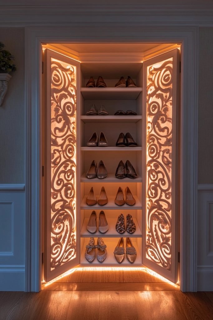 Shoe Storage with Decorative Doors