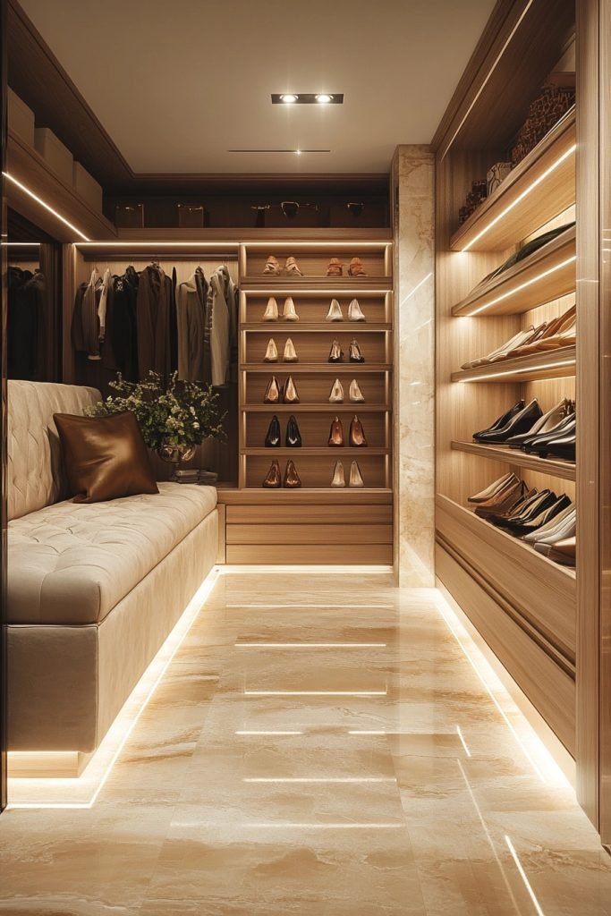 Shoe Wardrobe with Seating Area