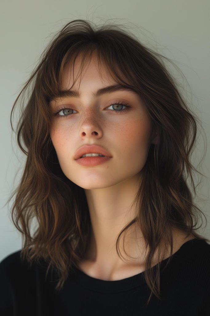 Angled Bob with Curtain Bangs