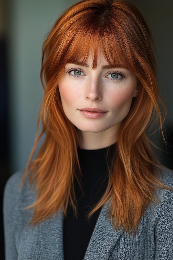 Blunt Lob with Curtain Bangs