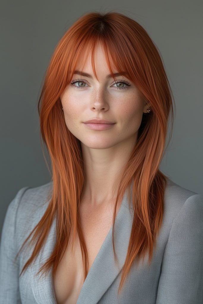 Blunt Lob with Curtain Bangs