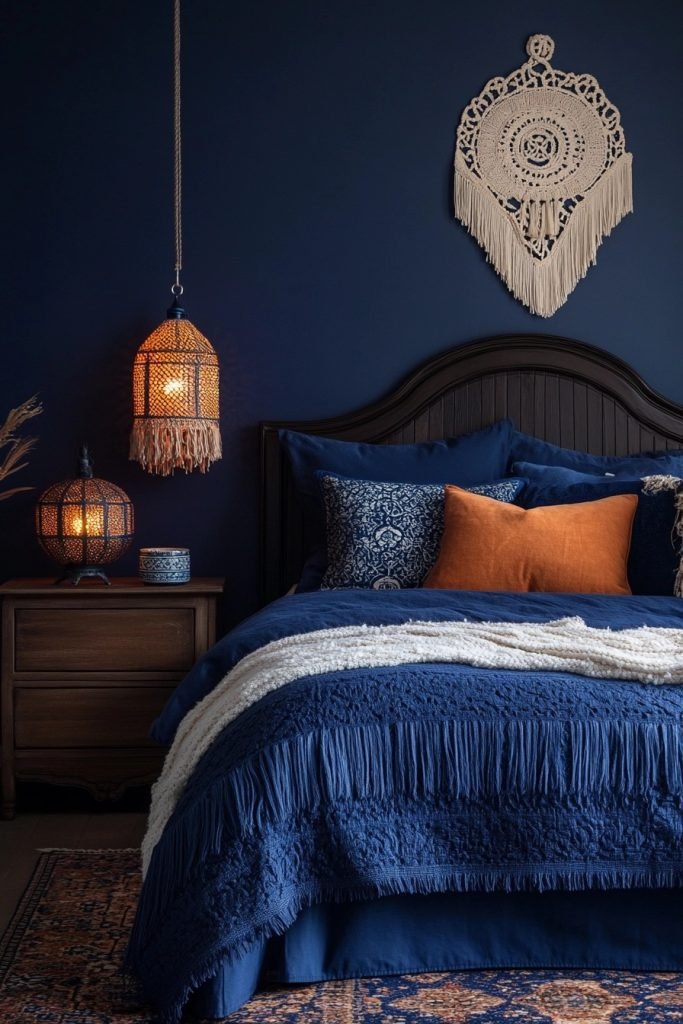 Classic Navy Boho Room