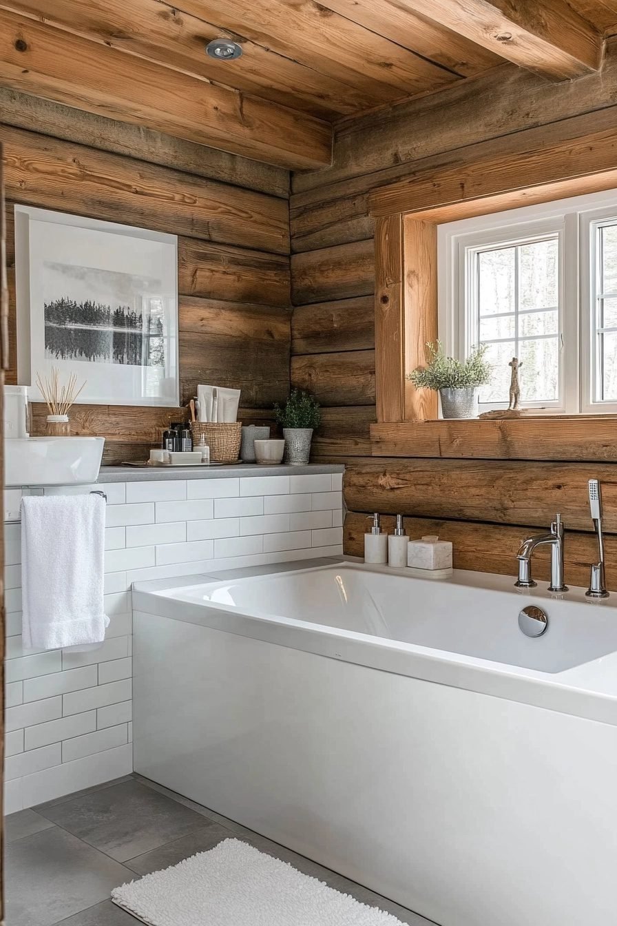 29 Small Log Cabin Interior Bathroom Ideas For A Perfectly Cozy Upgrade ...