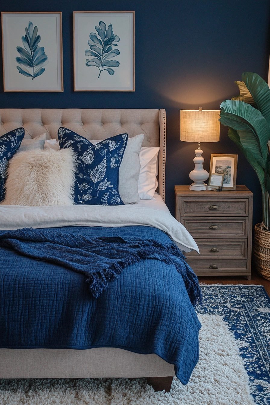 29 Navy Blue Boho Bedroom Ideas For A Bold And Relaxing Space ...