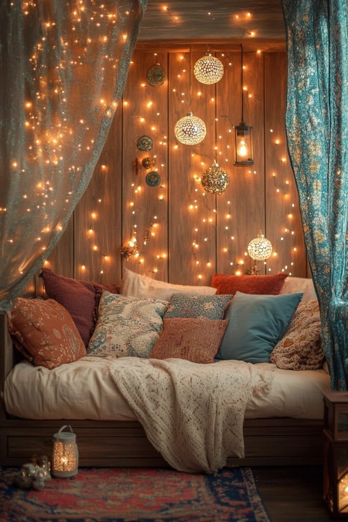 Cozy Boho Holiday Nook