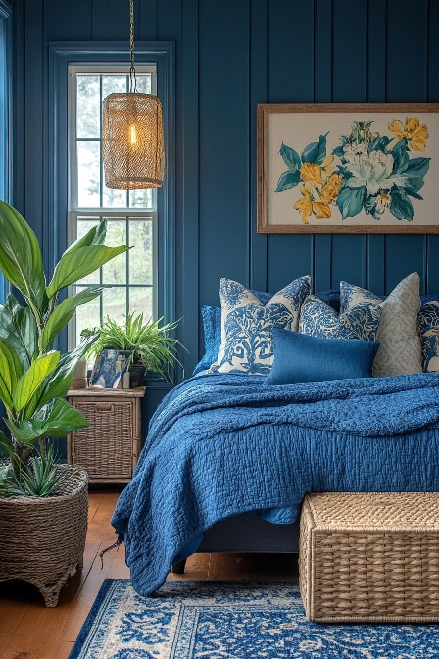 29 Navy Blue Boho Bedroom Ideas For A Bold And Relaxing Space ...