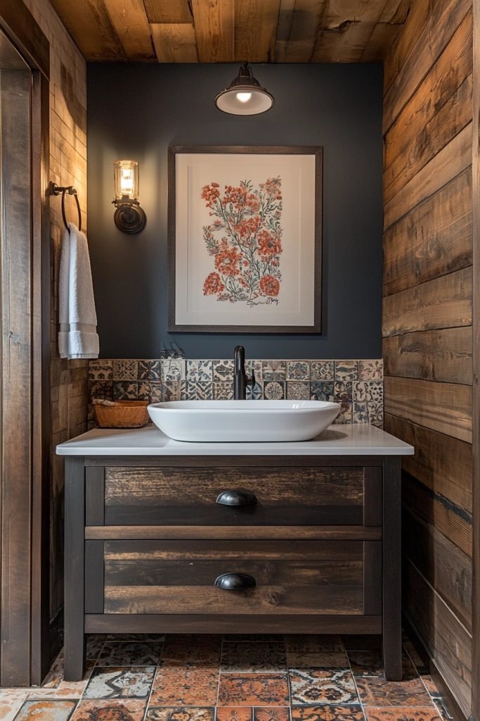 Eclectic Style Loft Bathroom
