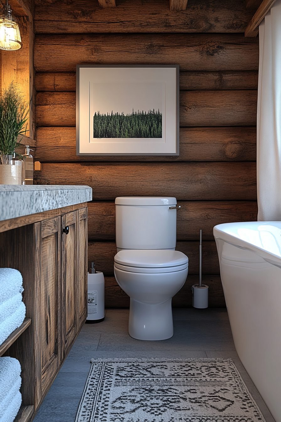 29 Small Log Cabin Interior Bathroom Ideas For A Perfectly Cozy Upgrade ...
