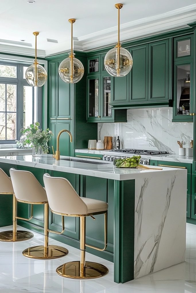Emerald Elegance Kitchen