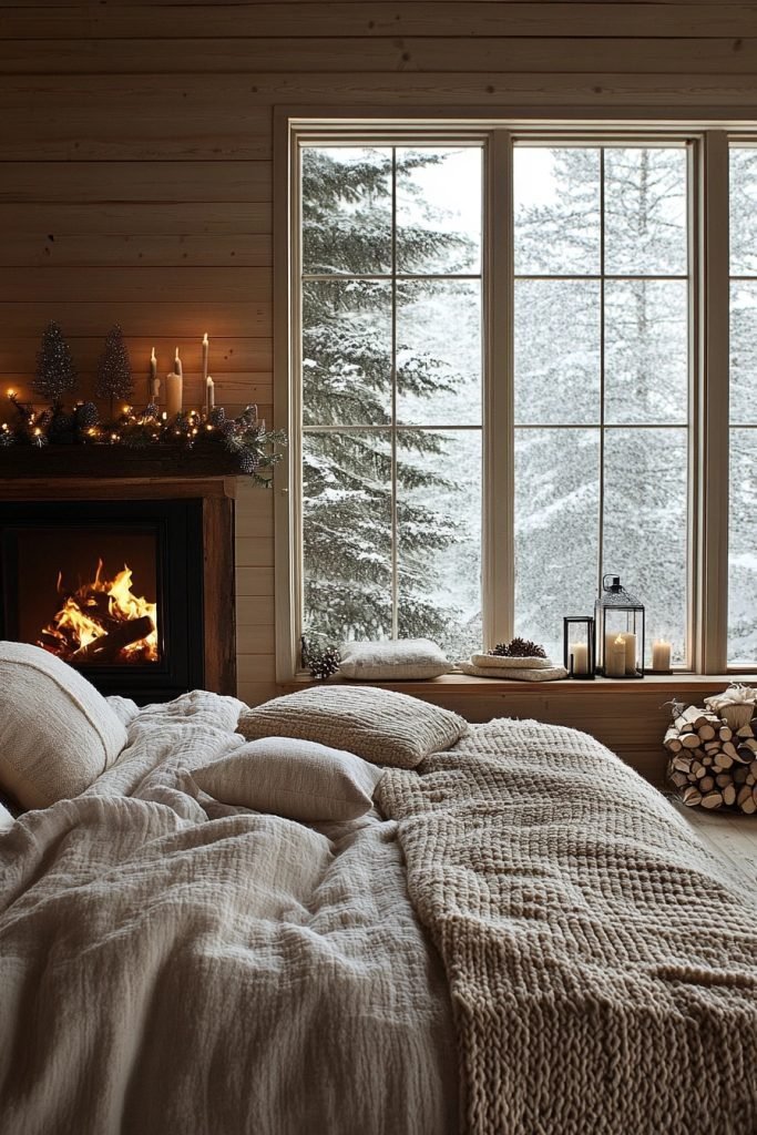 Fireside Boho Festive Bedroom