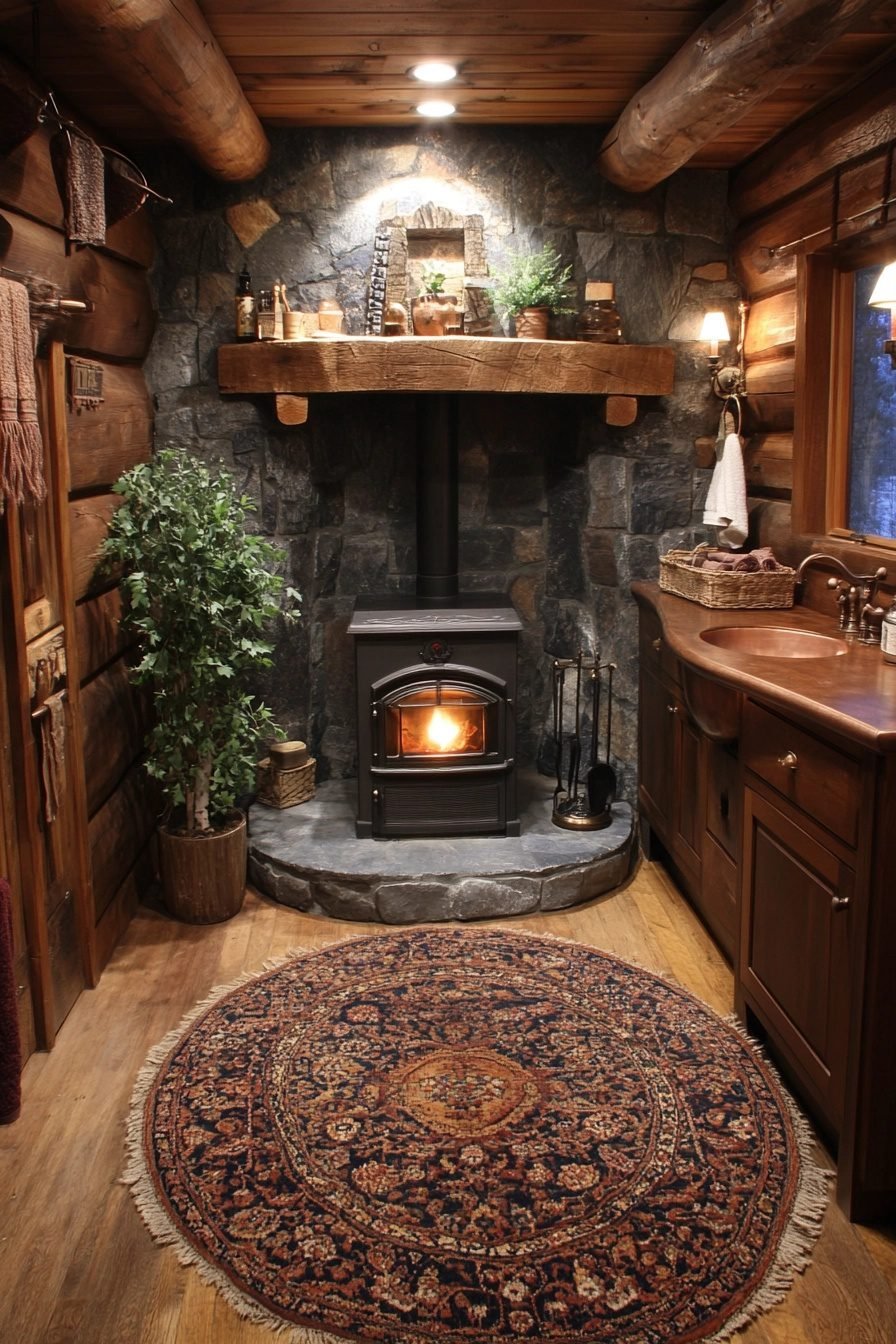 29 Small Log Cabin Interior Bathroom Ideas For A Perfectly Cozy Upgrade ...
