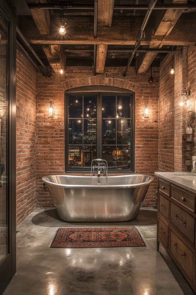 Industrial Chic Loft Bathroom