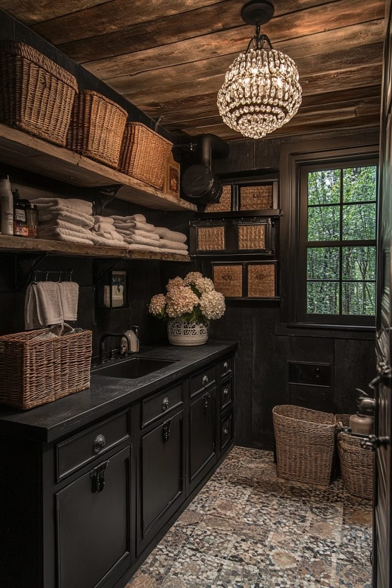 29 Western Gothic Laundry Room Ideas For A Dramatically Stylish Spin ...