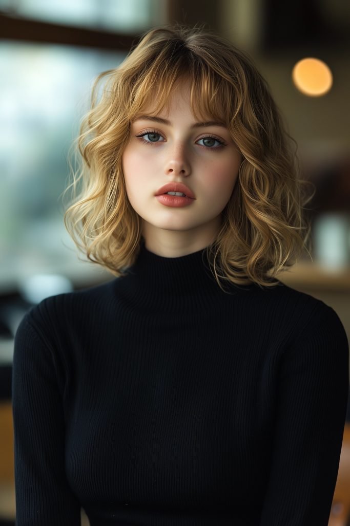 Layered Bob with Curtain Bangs