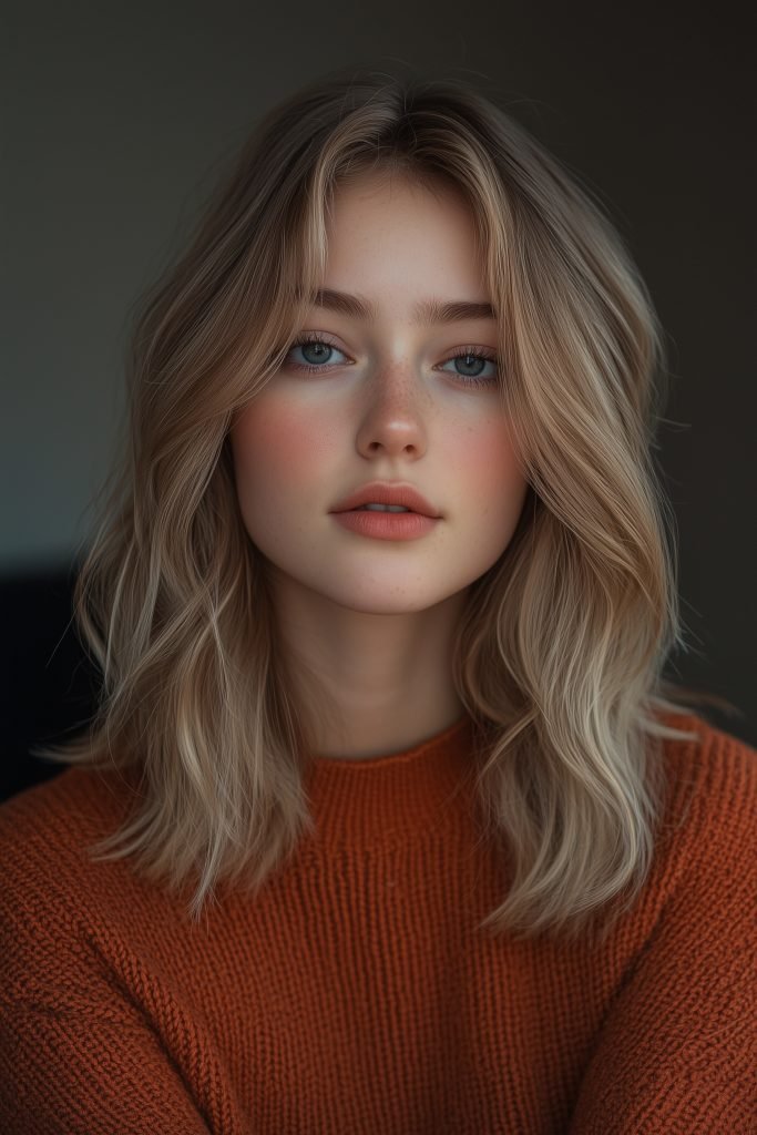 Long Shag with Curtain Bangs