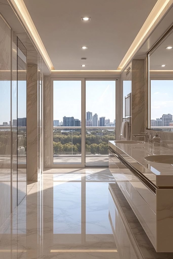 Luxurious Marble Loft Bathroom