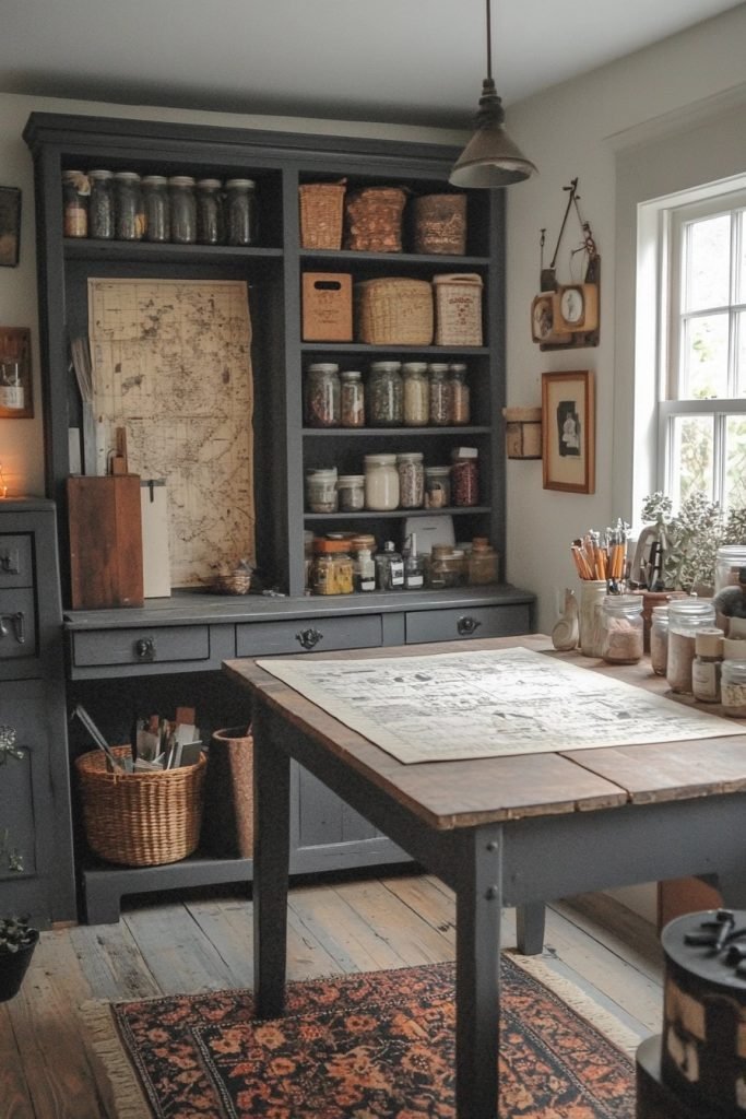 Minimalist Vintage Craft Room
