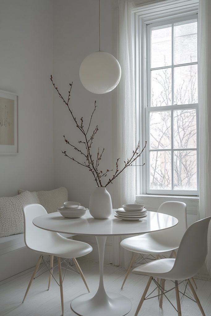 Minimalist White Breakfast Nook