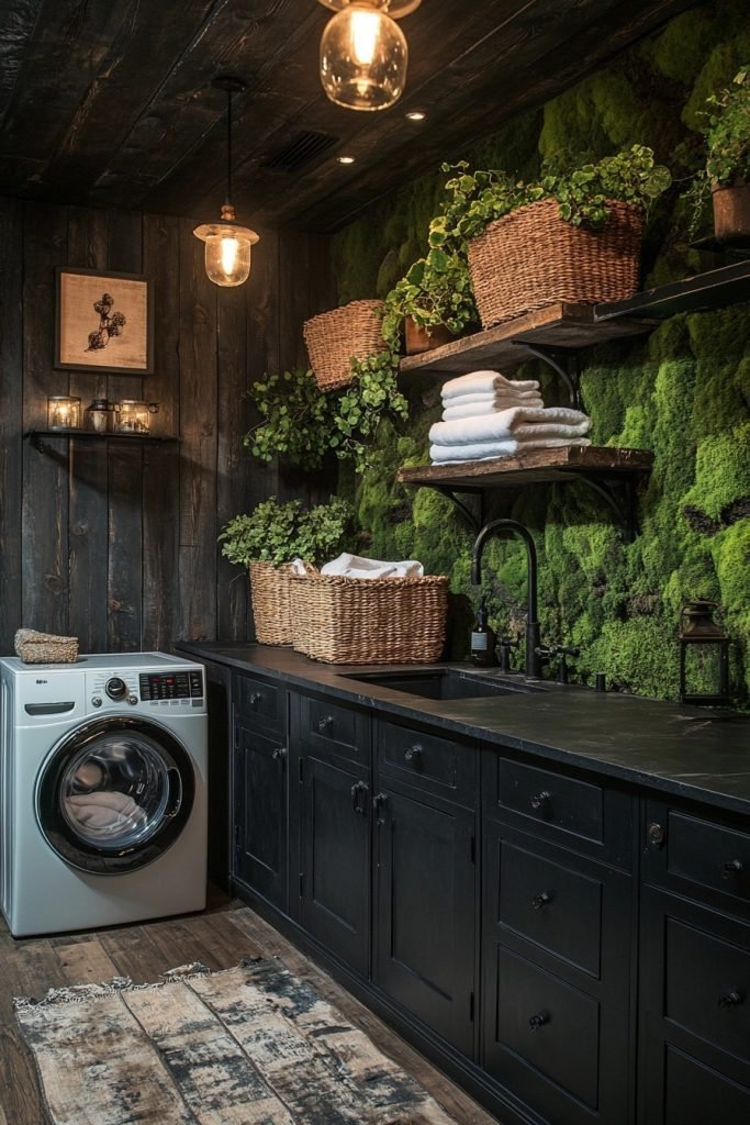 Moss-Covered Laundry Room