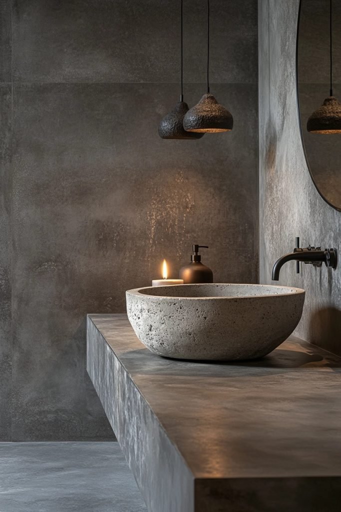 Sleek Concrete Loft Bathroom