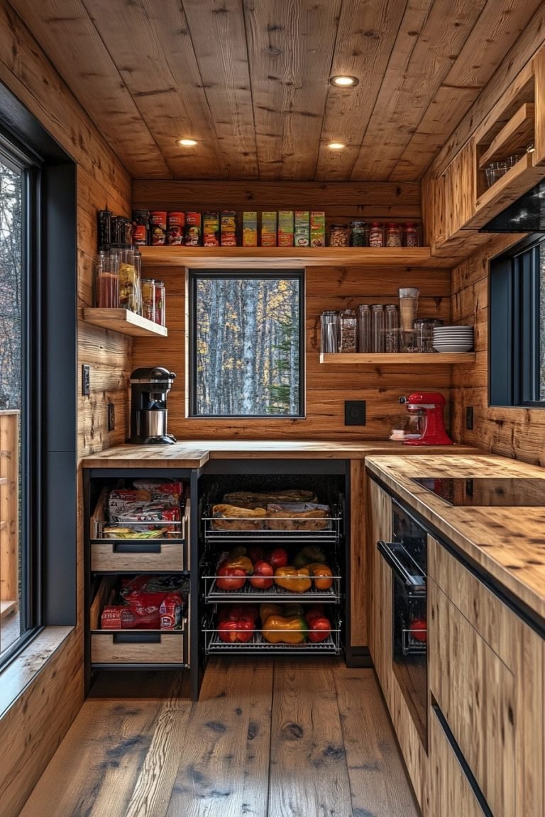 View of 29 Small Cabin Interior Kitchen Ideas To Transform Your Compact Cooking ...