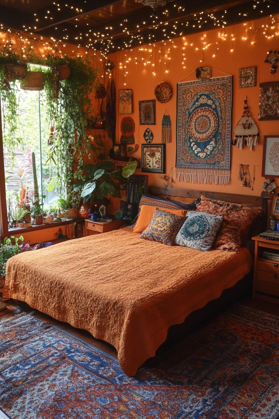 29 Orange Boho Bedroom Ideas To Infuse Warmth And Color - Courtneys World