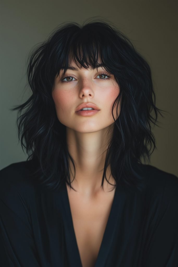 Wavy Bob with Curtain Bangs