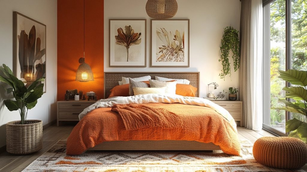 orange boho bedroom ideas