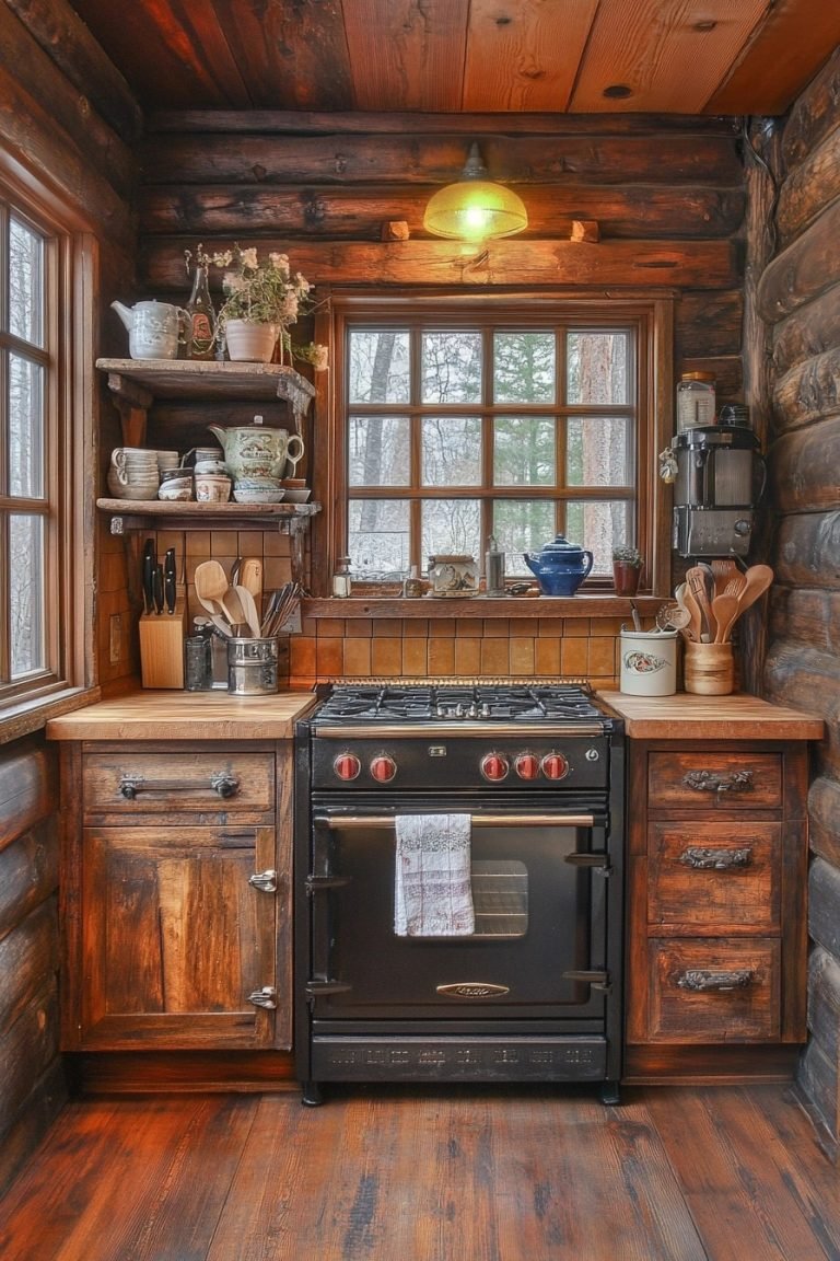 29 Little Cabin Kitchen Ideas For A Warm And Inviting Cooking Area ...