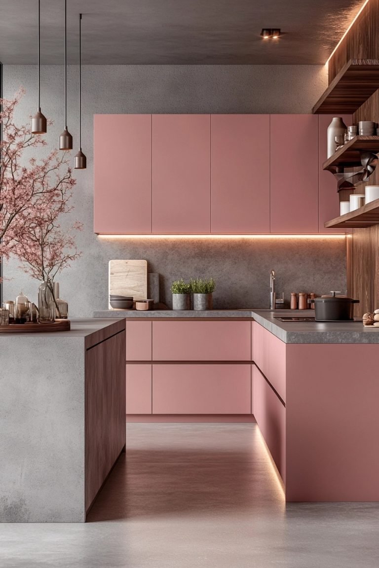 19 Pink Kitchen Cabinets For A Sweet And Chic Kitchen Design ...