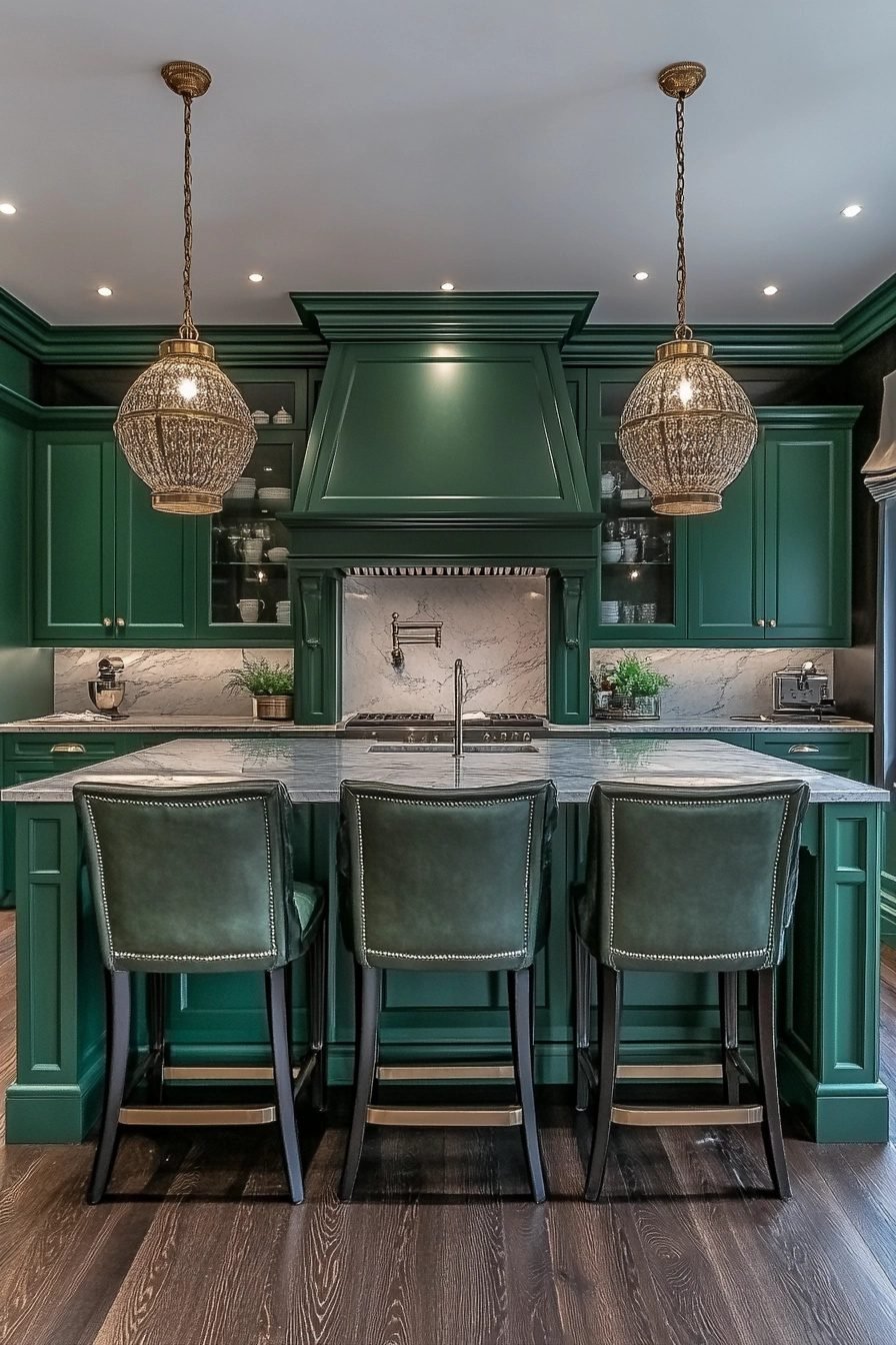 19 Emerald Green Kitchen Cabinets For A Luxe And Vibrant Look ...