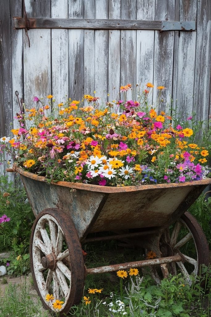Vintage Wheelbarrow Planters