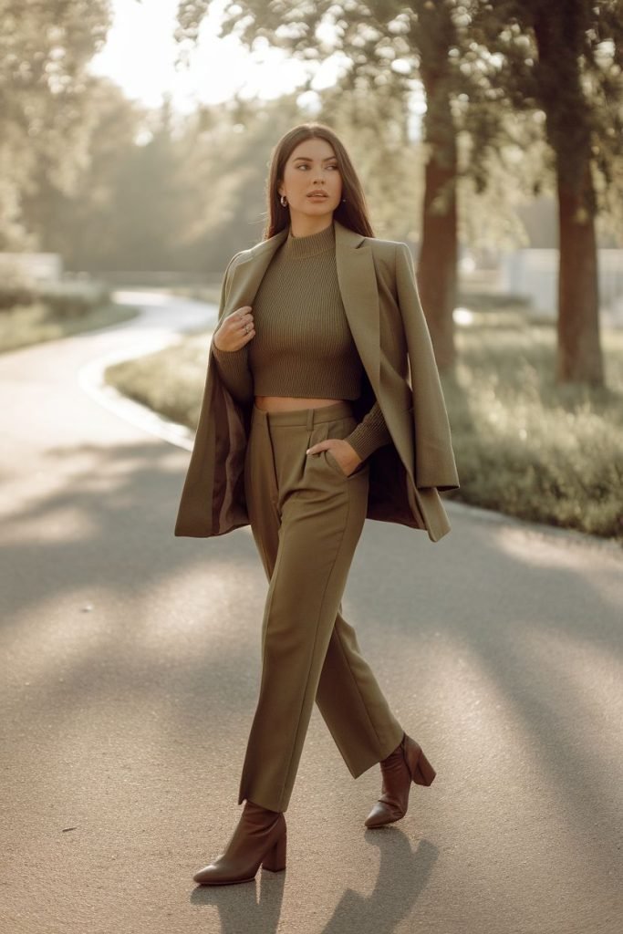 Cropped Knit Sweater Outfit