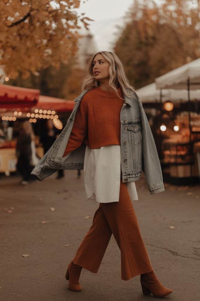 Cropped Knit Sweater Outfit