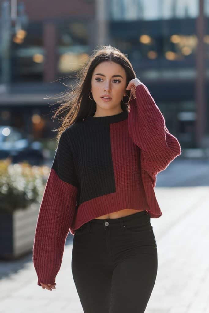 Cropped Knit Sweater Outfit