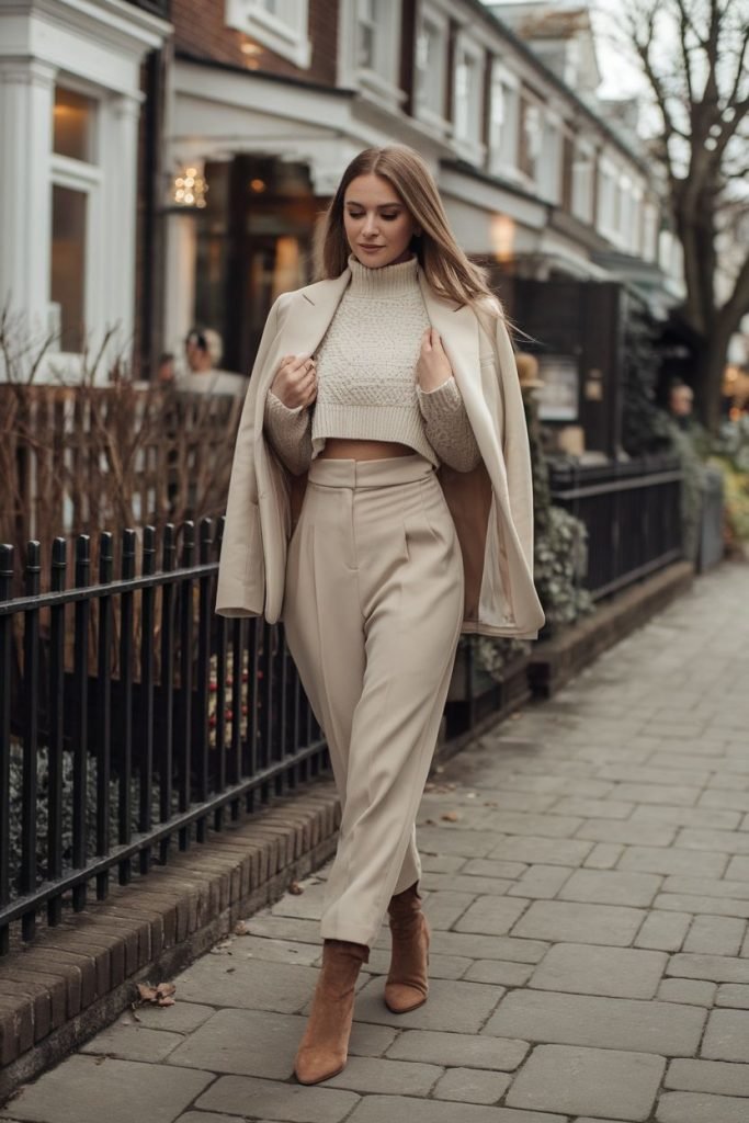 Cropped Knit Sweater Outfit